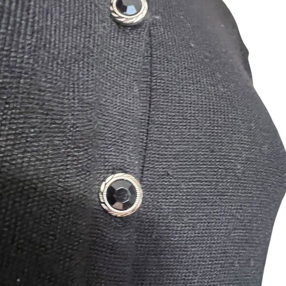 Select + Trend Black Cardigan Sz M Faceted Buttons Twee Dark Academia Classic - Picture 8 of 8